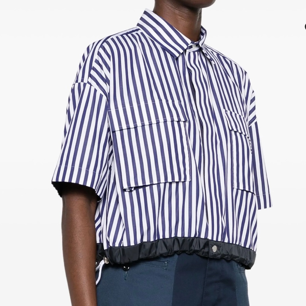 SACAI Striped Cropped Shirt NWT size 3
